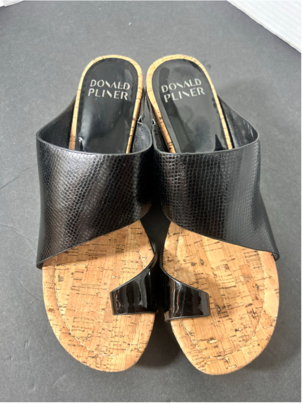Women's Donald Pliner Leather Cork Wedge Sandals Size 10 Summer Resort Beach
